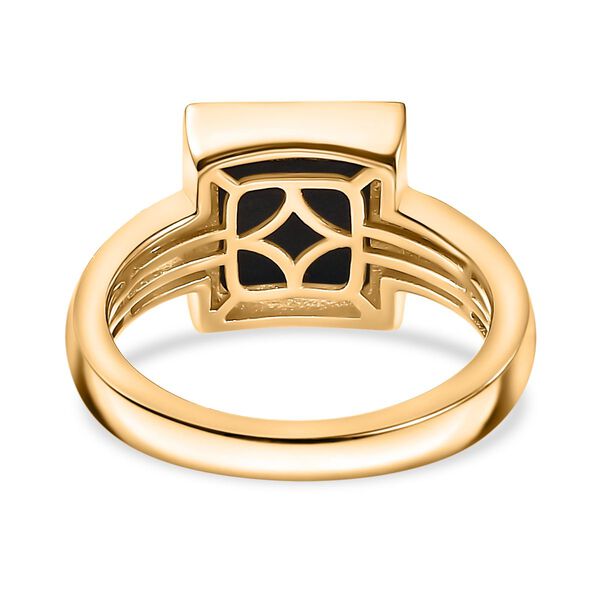 Tucson Exklusive- Goldenite, Wei&szlig;er Zirkon Ring 925 Silber 750 Gelbgold Vermeil (Gr&ouml;&szlig;e 18.00) ca. 2.62 ct image number 6