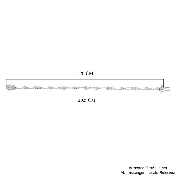EverTrue 19cm Armband mit Diamantakzenten in Silberton image number 5