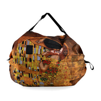 Faltbare Einkaufstasche mit Rei&szlig;verschlussfach 50 x 70 cm Gelb