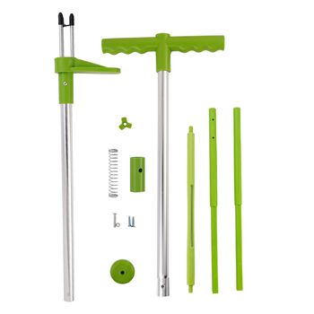 Unkrautentferner in mit verzinkten Eisenn&auml;geln und Aluminiumrohr, Gr&ouml;&szlig;e: 100 cm x 1,9 cm, gr&uuml;n