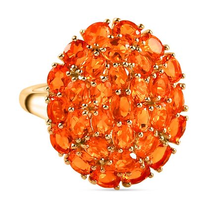Salamanca Feueropal Ring, 925 Silber Gelbgold Vermeil (Größe 20.00), ca. 3.75 ct