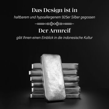 Royal Bali Kollektion - 925 Silber Armreif, 18 cm