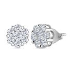 Moissanit Ohrringe 925 Silber rhodiniert ca. 1.58 ct