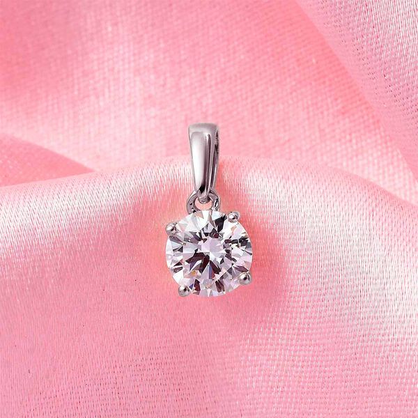 LUXURIANT SGL zertifizierter VS-EF Labor Diamant Anh&auml;nger in 375 Wei&szlig;gold - 1 ct. image number 6