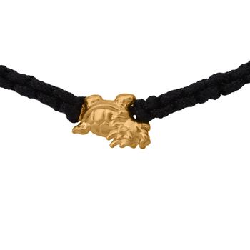 Flexibles Fadenarmband mit Schildkr&ouml;ten-Anh&auml;nger in 999 Gold, 19cm