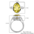 Ouro Verde-Quarz und weißer Zirkon-Ring, 925 Silber platiniert  ca. 5,77 ct image number 6
