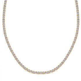 D'Joy Moissanit Halskette ca. 45 cm 925 Silber 750 Gelbgold Vermeil ca. 18.72 ct