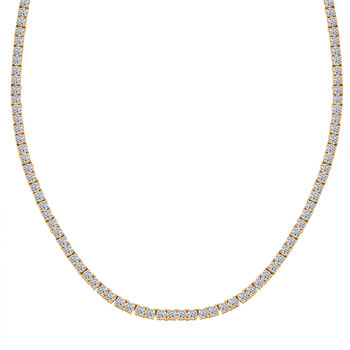 D'Joy Moissanit 45cm Halskette, 925 Silber 750 Gelbgold Vermeil - 18,72 ct.