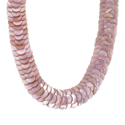 EINAMLIGES ANGEBOT Rosa Perlmutt Kette ca. 40.50 cm