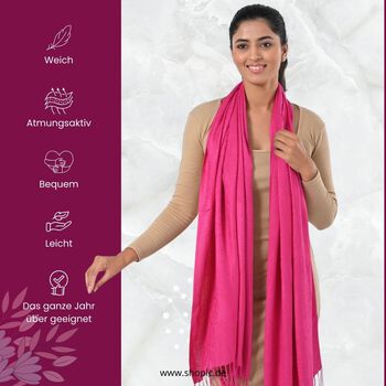 Jacquard-Schal aus Viskose, 70x195 cm, Fuchsia