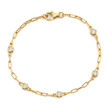 LUXURIANT DIAMOND - Lab Grown Diamant SI-GH SGL zertifiziert Armband ca. 19 cm 925 Silber 750 Gelbgold vermeil ca. 0.55 ct