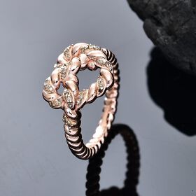 GP Amore Kollektion - Natürlicher Champagner Diamant und Kanchanaburi blauer Saphir Ring - 0,19 ct.