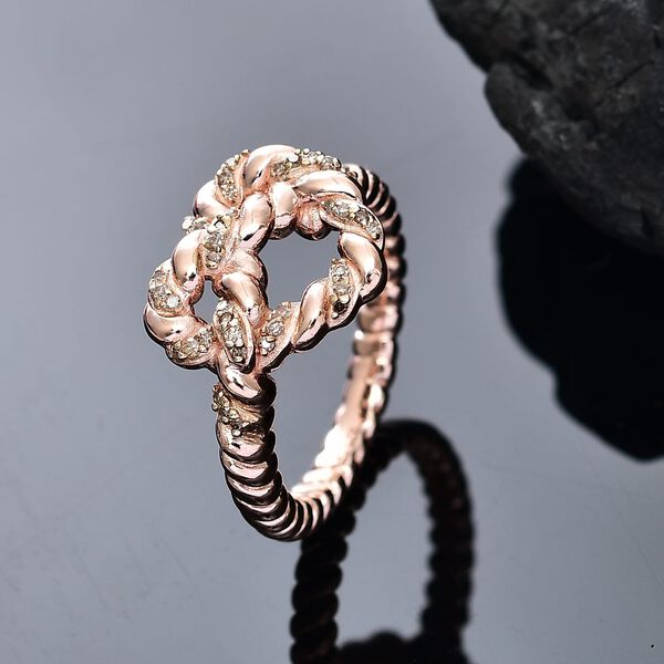 GP Amore Kollektion - Natürlicher Champagner Diamant und Kanchanaburi blauer Saphir Ring - 0,19 ct. image number 1