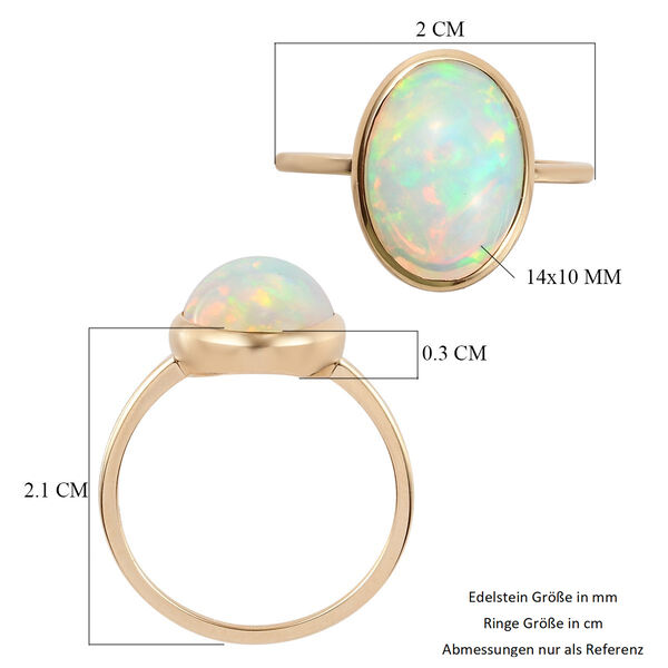 AAA Nat&uuml;rlicher &Auml;thiopischer Opal Solit&auml;r Ring 375 Gelbgold image number 6