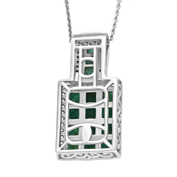 D'joy AA Smaragd Anh&auml;nger mit Kette ca. 50 cm, 925 Silber rhodiniert ca. 2.56 ct image number 5