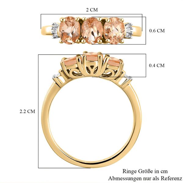 AA Ceylon kaiserlicher Granat und wei&szlig;er Diamant-Ring - 1,82 ct. image number 7