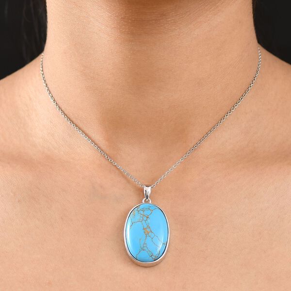 EverTrue blauer Türkis Anhänger mit 50cm Kette - 29 ct. image number 3