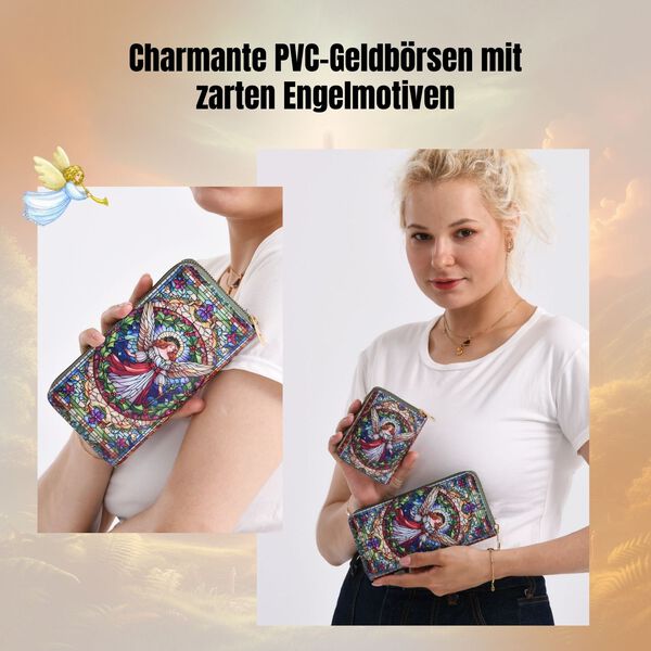 2-teiliges Geldbörsen-Set mit Engelmotiv, 18x2,5x10 cm und 11x2,5x9 cm image number 1