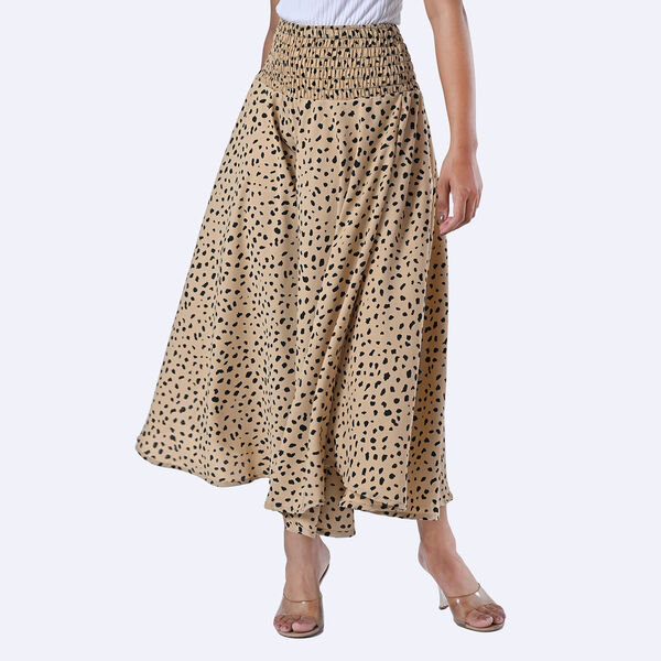 Weit geschnittene Freizeithose, Smockbund, 85x39cm, Beige und schwarz image number 5