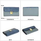 100% Echtleder Clutch mit RFID Schutz, Blau image number 4