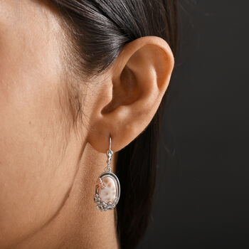 Djoy AA Natrolith, Nat&uuml;rlicher Champagner Zirkon Ohrringe 925 Silber ca. 8,17 ct.