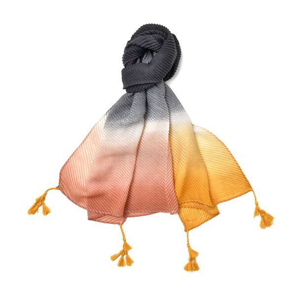 Plissee Schal mit Quasten und Farbverlauf, 180x90cm, grau image number 6