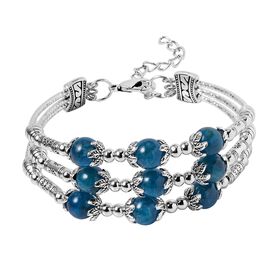 Blaues Apatit-Armband, 18+5 cm - 68.50 ct