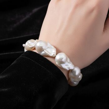 D'Joy AAAA wei&szlig;es Barockperle 23cm Armband