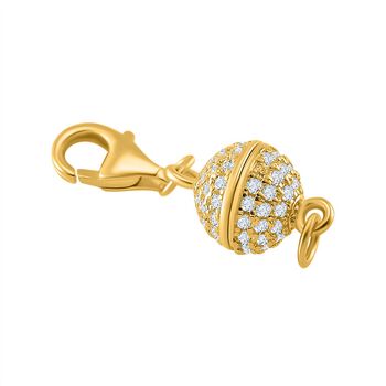 3er Set Wei&szlig;er Zirkonia Magnetschlie&szlig;e 925 Silber tri-farbig