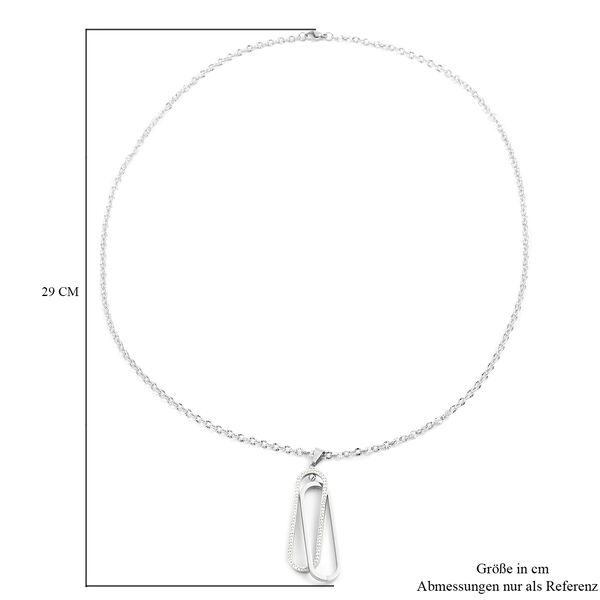 Wei&szlig;er Zirkonia Anh&auml;nger mit Kette ca. 71 cm Edelstahl ca. 0,10 ct image number 5