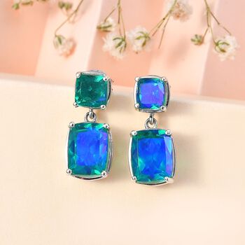 Pfau Triplett Quarz-Ohrringe in Silber, 8,13 ct.