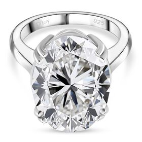 D'Joy Moissanit Ring 925 Silber rhodiniert (Größe 20.00) ca. 15,00 ct