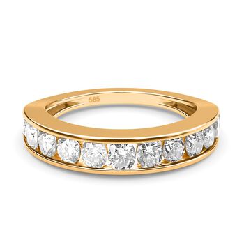 Diamant Half Eternity-Ring, I2-GH (Top-Wesselton) SGL zertifiziert, 585 Gelbgold (Gr&ouml;&szlig;e 18.00) ca. 1.00 ct