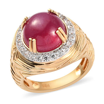 Afrikanischer Rubin und Zirkon-Ring - 6,86 ct.