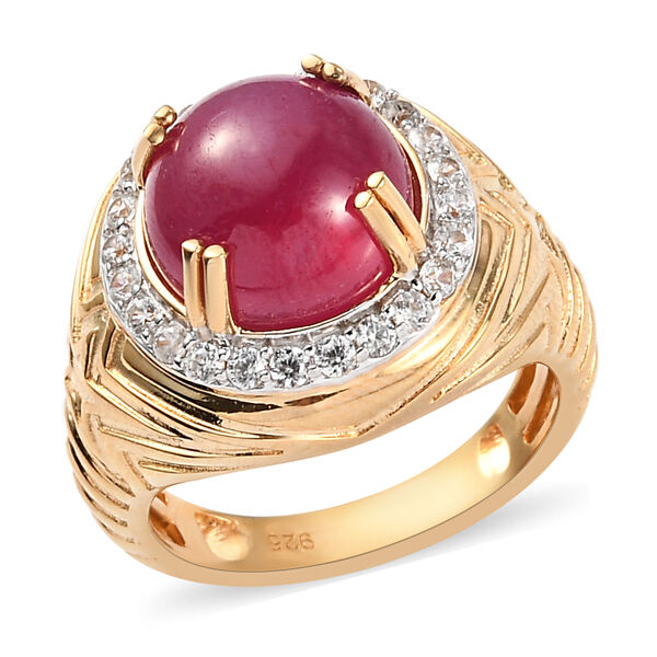 Afrikanischer Rubin und Zirkon-Ring - 6,86 ct. image number 2