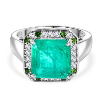 D'Joy AAA Smaragd Triplett Quarz, Chromdiopsid und Zirkon Ring - 5,64 ct.