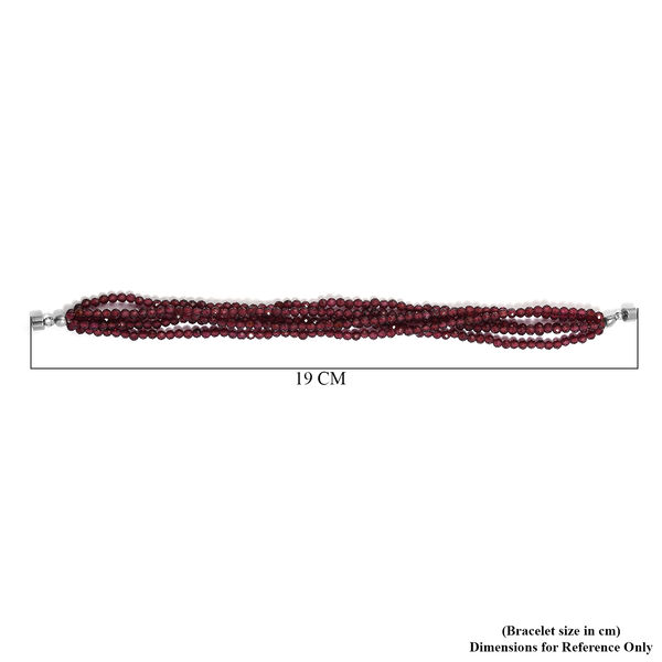 Rotes Granat-Armband, ca. 19 cm, Edelstahl, ca. 73,94 ct image number 6