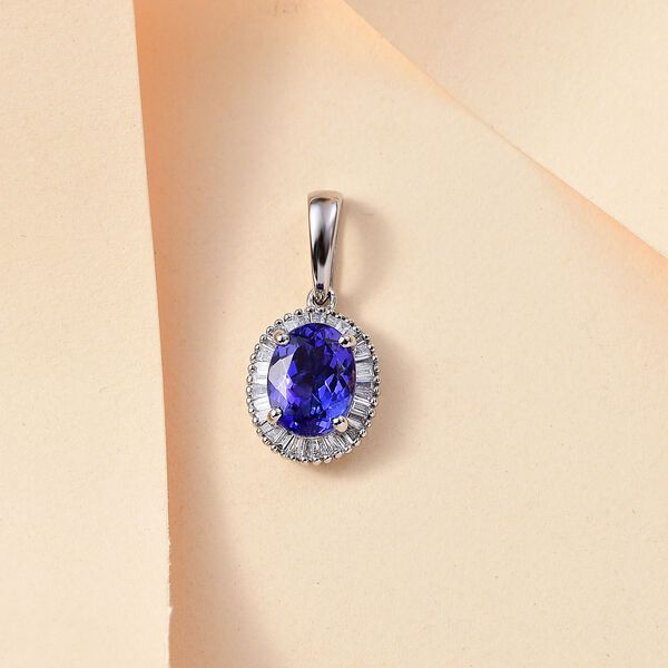 RHAPSODY AAAA Tansanit und VS Diamant Anh&auml;nger in 950 Platin - 2,20 ct. image number 7