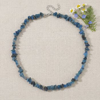 Neon Apatit Halskette, flexibel, Reiner Edelstahl ca. 160.00 ct