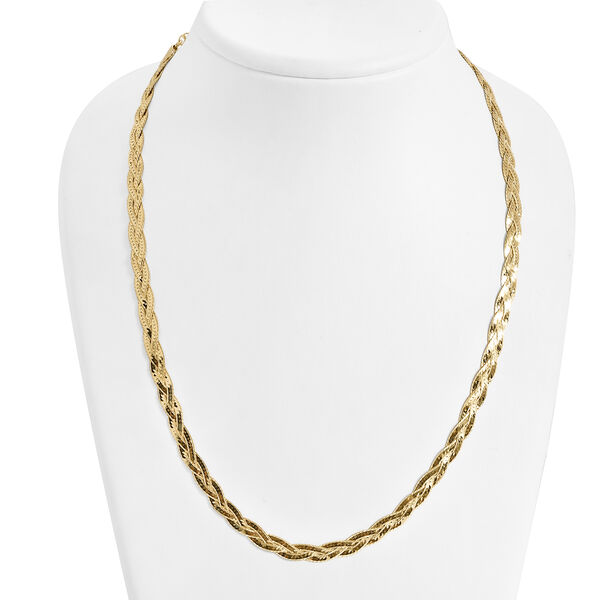 Geflochtene Fischgr&auml;tenkette 45 cm in 925 Silber vergoldet image number 1