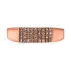 Natürlicher Champagner Diamant Ring, 925 Silber Roségold Vermeil (Größe 16.00) ca. 0.20 ct