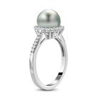 Tahiti Perlen und weißer Zirkon-Ring - 0,52 ct. image number 5