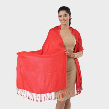 Jacquard-Schal aus Viskose, 70x195 cm, Rot