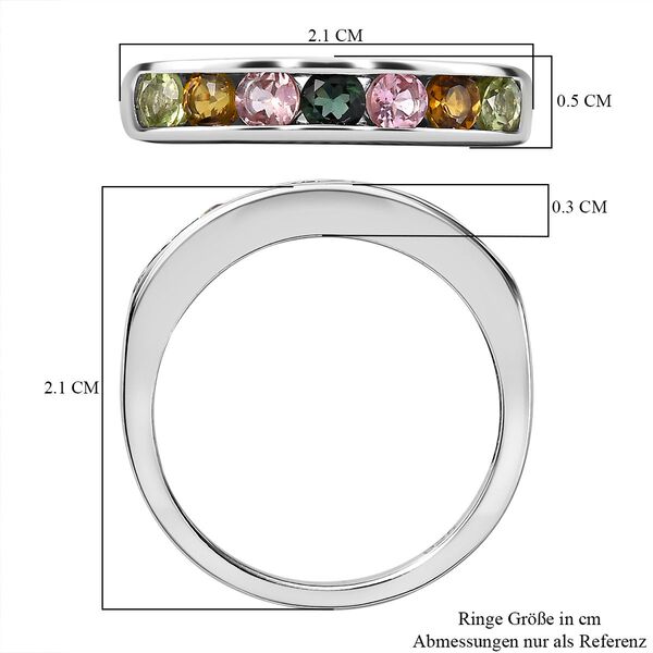Mehrfarbig Turmalin Ring, 925 Silber platiniert  ca. 0,83 ct image number 7