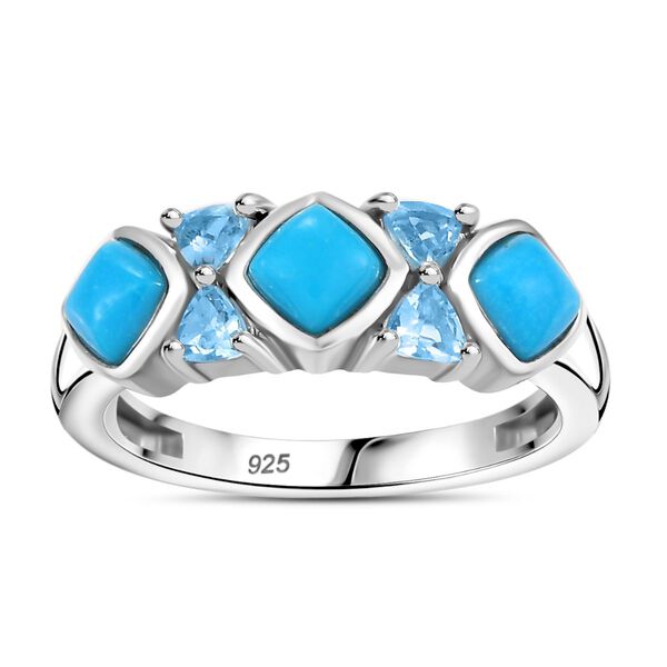 AA Amerikanischer natürlicher Sleeping Beauty Türkis und himmelblauer Topas Ring - 1,51 ct. image number 4