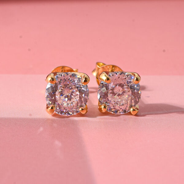 D'Joy Moissanit Ohrringe 925 Silber Vergoldet ca. 2.02 ct image number 1