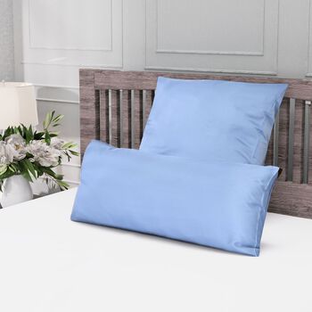 Serenity Night - 100% Bambus-Steppdecke mit Bambusf&uuml;llung und 2er-Set Bambus-Kissenbez&uuml;ge Blau