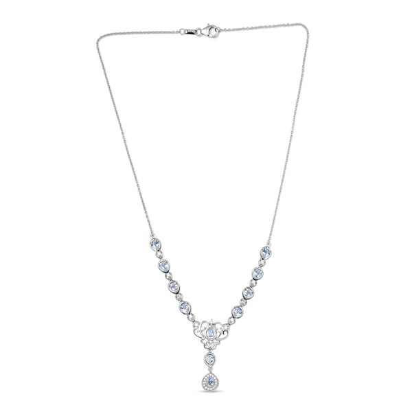 Espirito Santo Aquamarin und Zirkon-Halskette in Silber, 4,19 ct. image number 6
