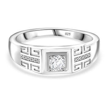 RADIANTA GRA zertifiziert Moissanit (D-VVS) Ring 925 Silber rhodiniert (Gr&ouml;&szlig;e 18.00) ca. 0.24 ct