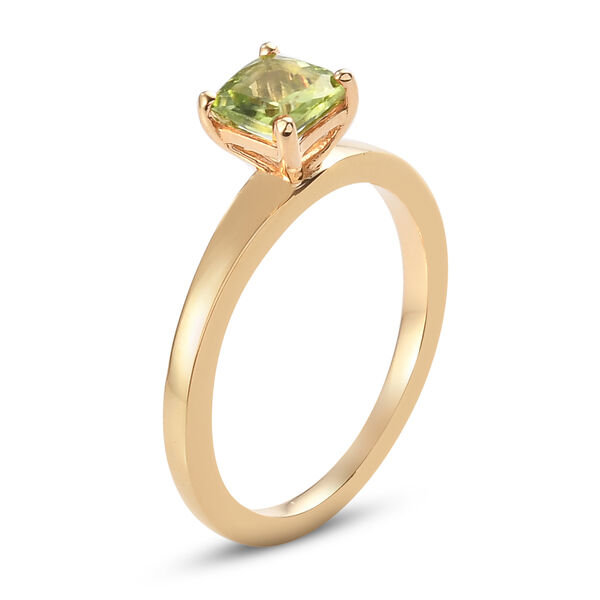 Peridot Solit&auml;r Ring 925 Silber 585 Vergoldet image number 5